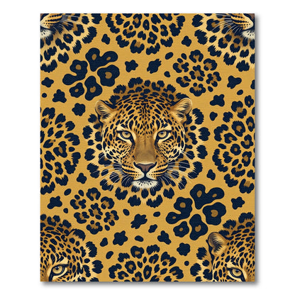 Golden Leopard Spot Portrait Rug