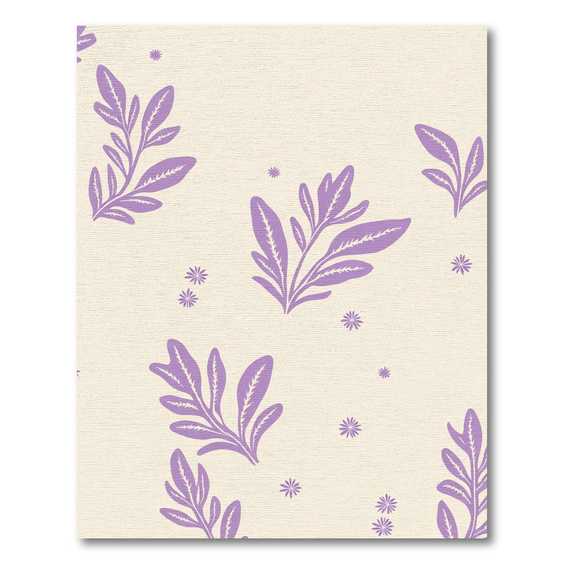 Lavender Leaf Spray And Stars Rug
