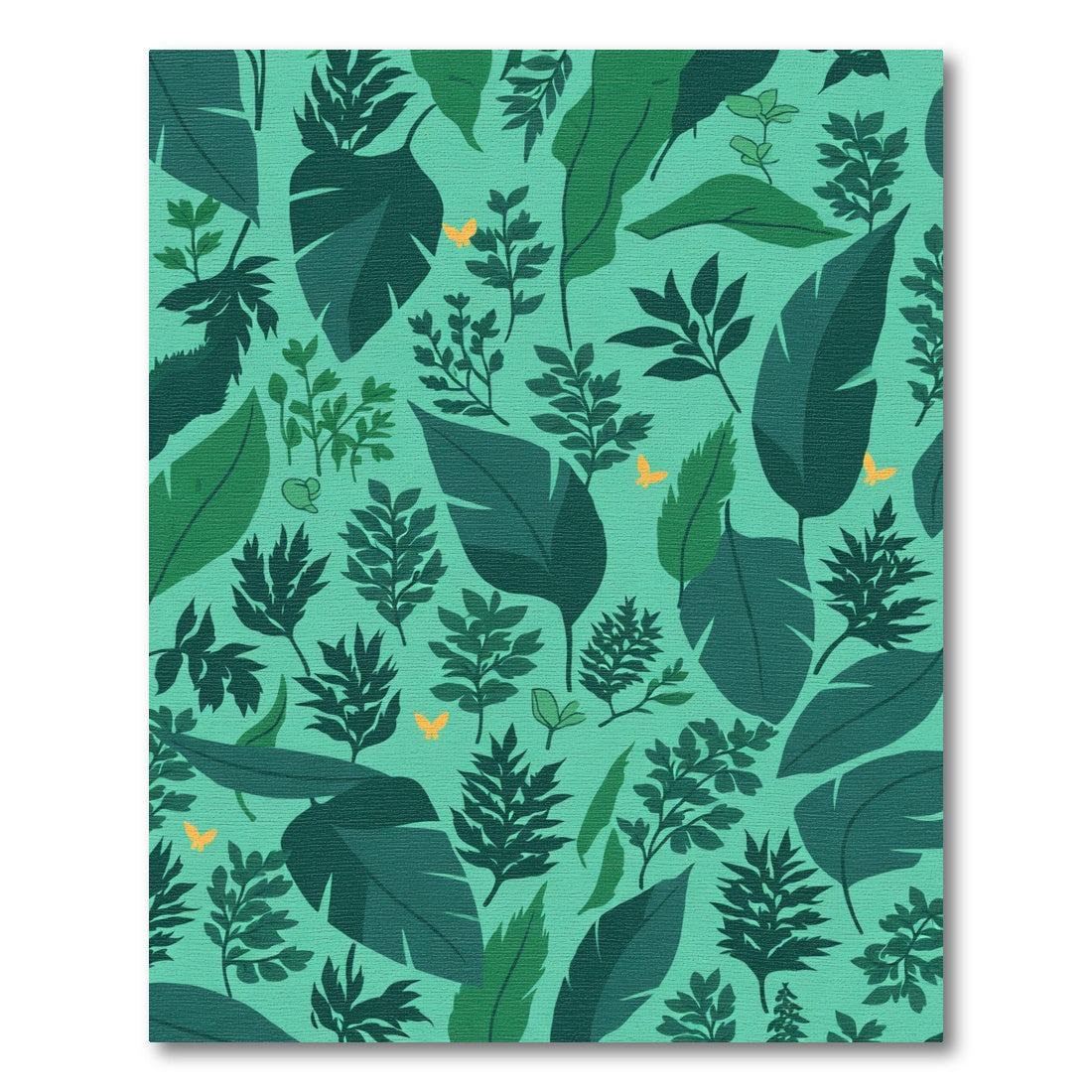 Teal Jungle Foliage Butterfly Arrangement Rug