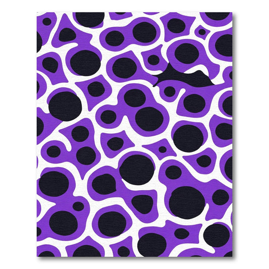 Purple Black Amorphous Dot Rug