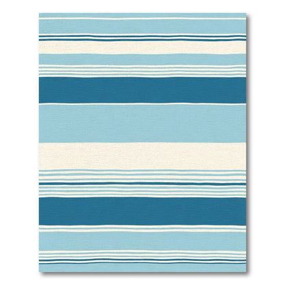 Ocean Blue Striped Band Rug
