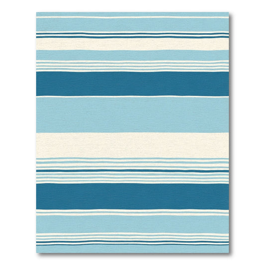 Ocean Blue Striped Band Rug
