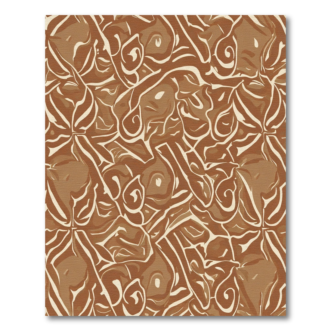 Earthy Swirl Chocolate Caramel Abstraction Rug