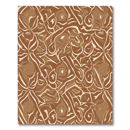 Earthy Swirl Chocolate Caramel Abstraction Rug