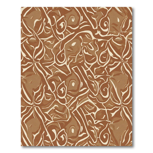 Earthy Swirl Chocolate Caramel Abstraction Rug