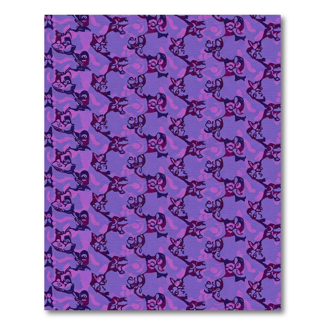 Whimsical Purple Cartoon Animal Collage Rug