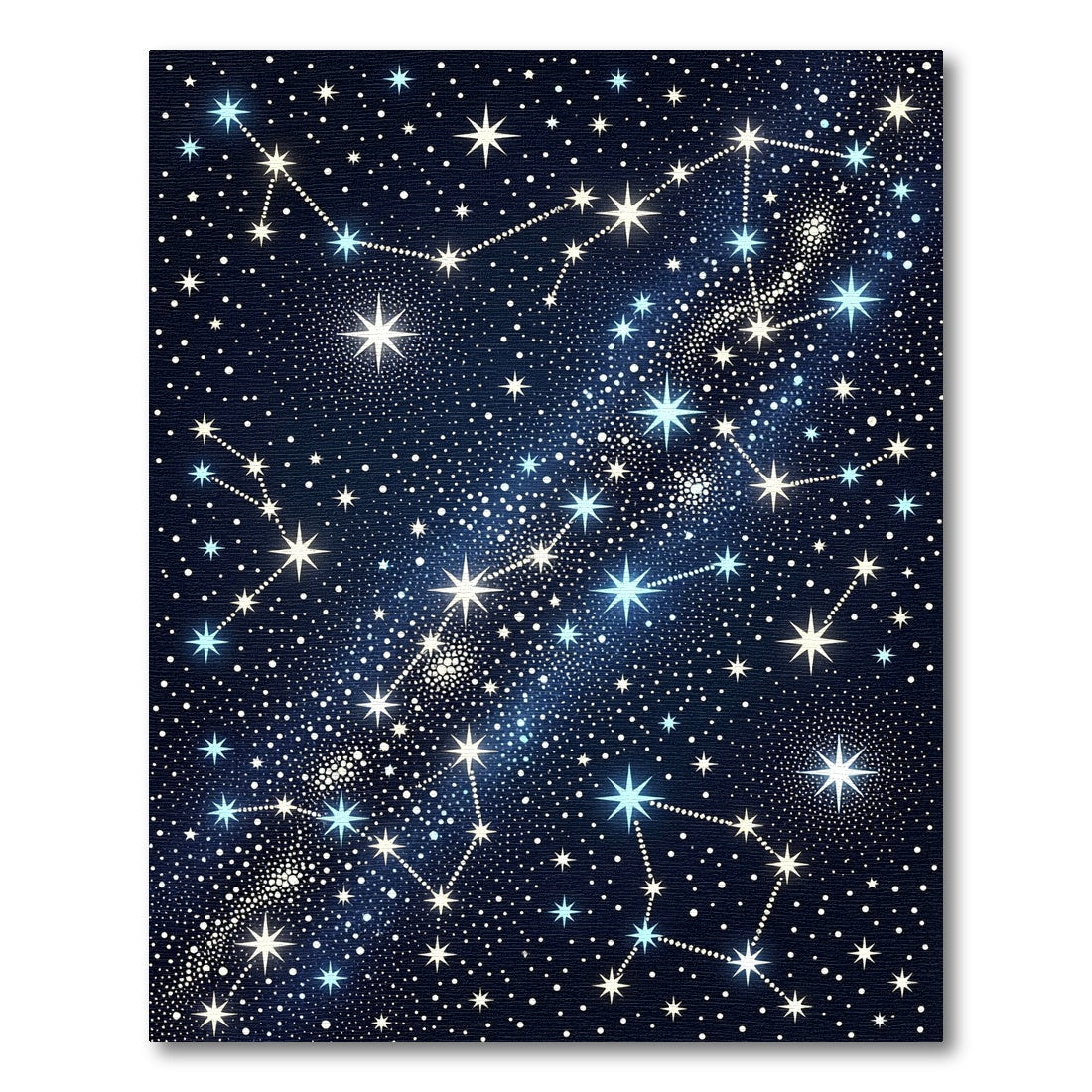 Celestial Navy Blue Starry Night Sky Rug