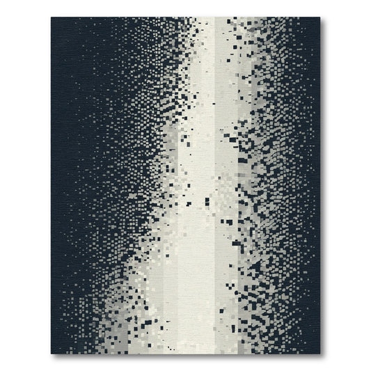 Dark Gray Pixelated Gradient Rug