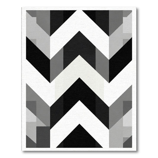 Monochromatic Chevron Block Rug
