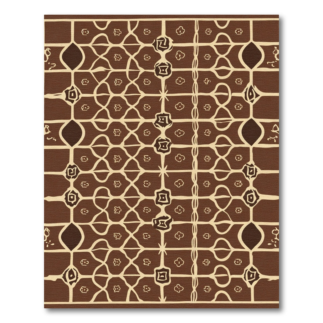 Brown and Tan Geometric Lattice Rug