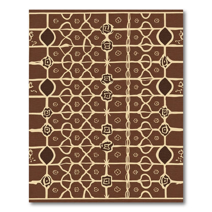 Brown and Tan Geometric Lattice Rug