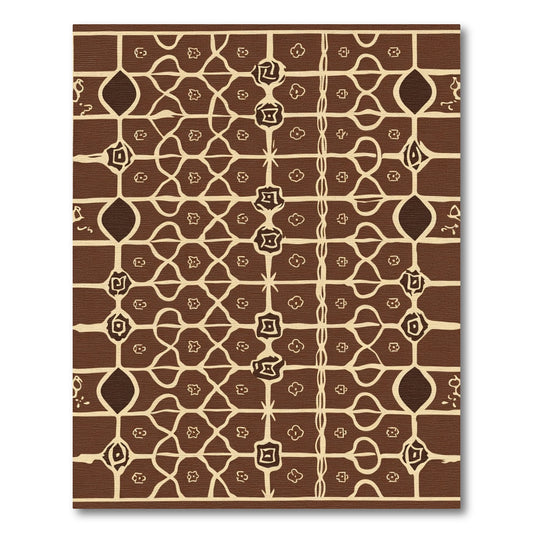 Brown and Tan Geometric Lattice Rug