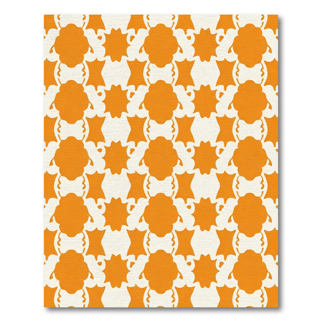 Orange Bloom Allover Geometric Rug