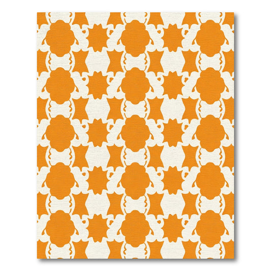 Orange Bloom Allover Geometric Rug