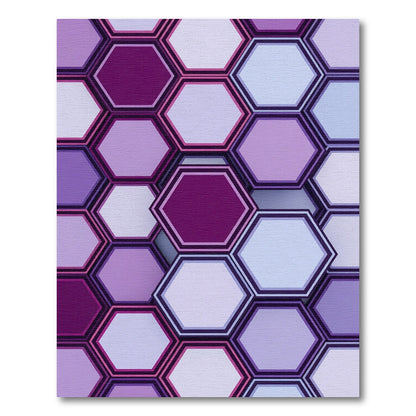 Geometric Hexagon Purple Violet Mosaic Rug