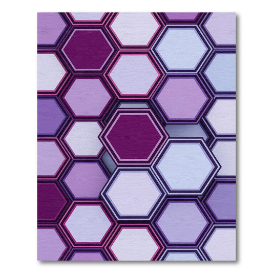 Geometric Hexagon Purple Violet Mosaic Rug
