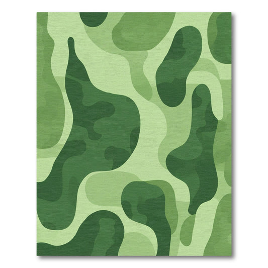 Abstract Green Camouflage Overlay Rug