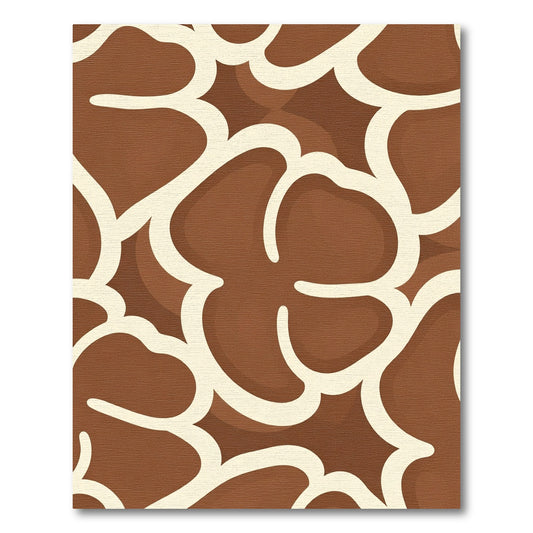 Creamy outline brown organic blobs Rug