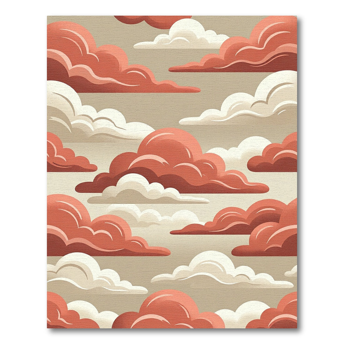 Earthy Coral and Cream Cloudscape Rug