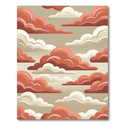 Earthy Coral and Cream Cloudscape Rug