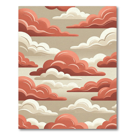 Earthy Coral and Cream Cloudscape Rug