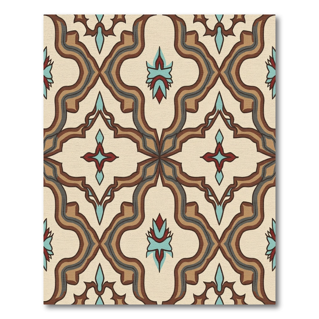 Earthy Tones Quatrefoil Medallion Rug
