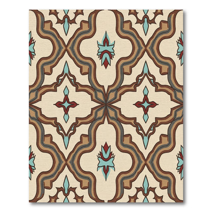 Earthy Tones Quatrefoil Medallion Rug