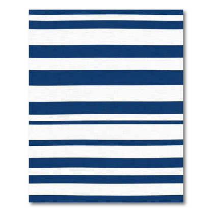 Classic Navy White Striped Rug