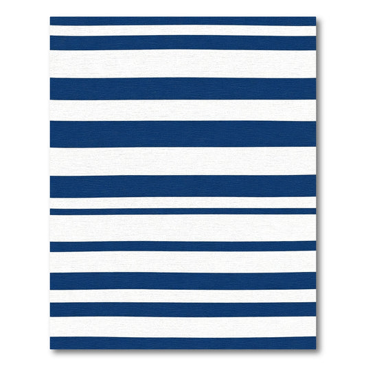 Classic Navy White Striped Rug