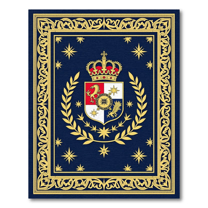 Royal Blue Gold Crested Starry Rug