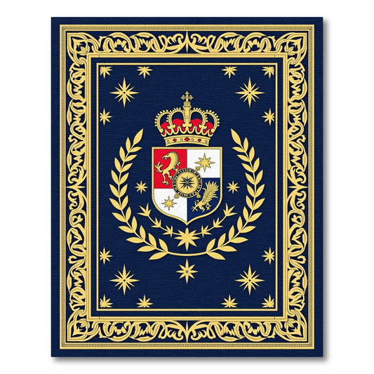Royal Blue Gold Crested Starry Rug