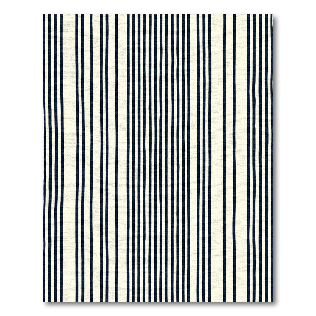 Hand Drawn Navy Cream Stripe Rug