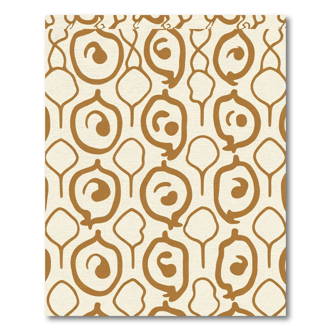 Brown Organic Abstract Swirl Pattern Rug