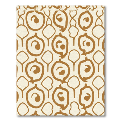 Brown Organic Abstract Swirl Pattern Rug