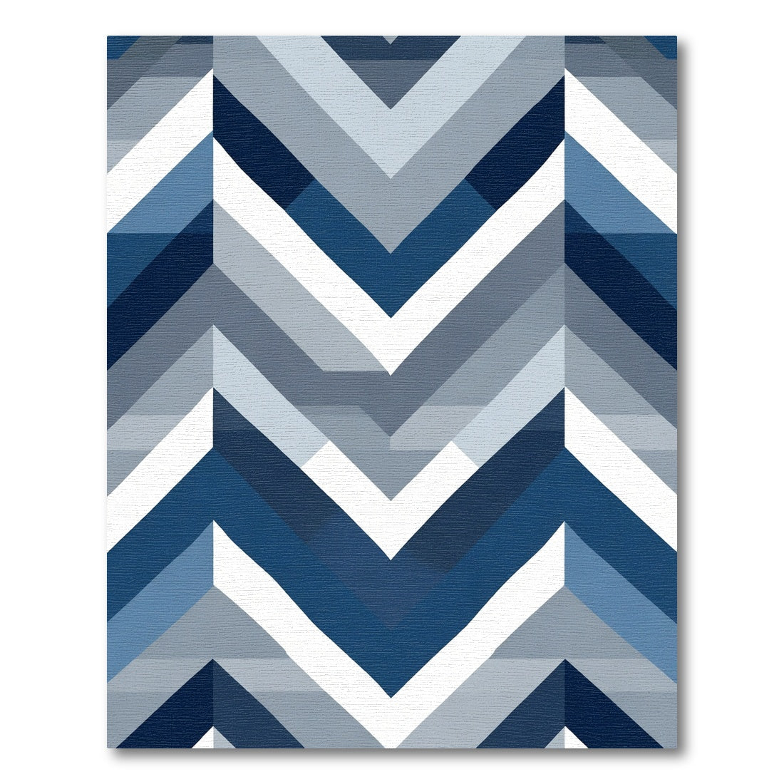 Chevron Geometric Coastal Blue Rug