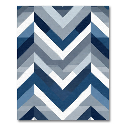 Chevron Geometric Coastal Blue Rug