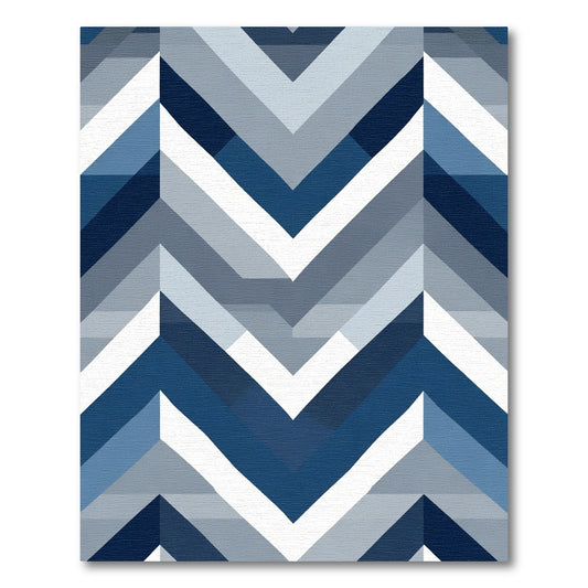 Chevron Geometric Coastal Blue Rug