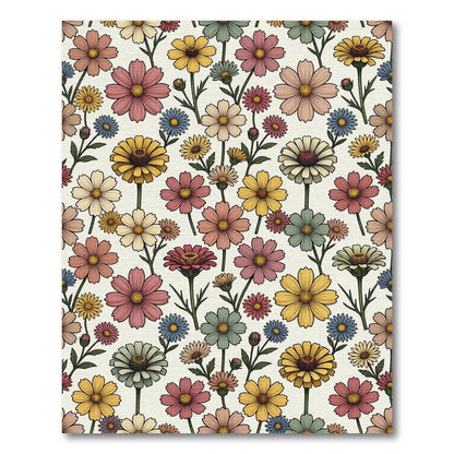 Vintage Floral Garden Arrangement Rug