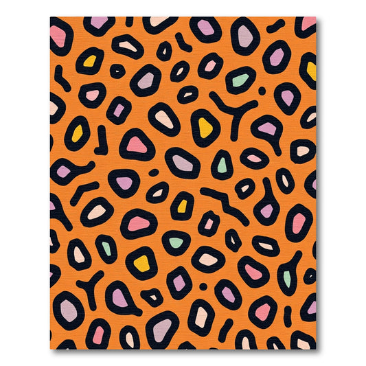Orange Abstract Animal Spots Rug