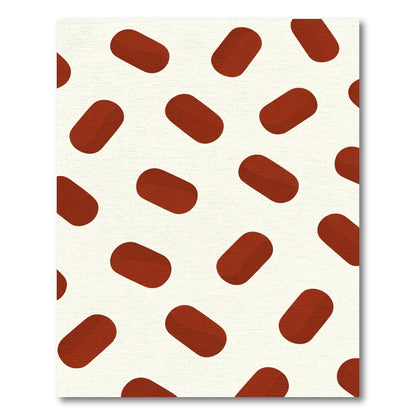 Dark Red Pill Shapes Repeat Rug