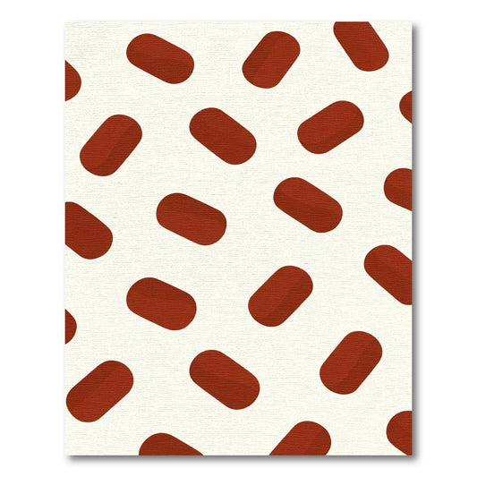Dark Red Pill Shapes Repeat Rug