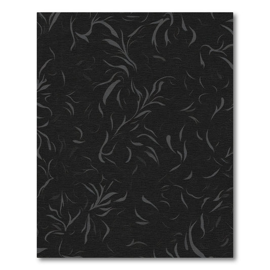 Dark Gray Woven Vine Swirl Rug