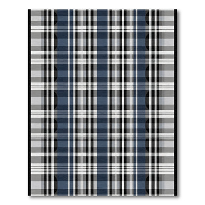 Navajo Blue Plaid Grid Rug