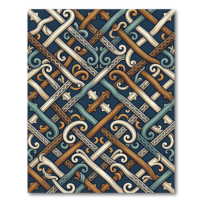 Rich Earthy Intertwined Lattice Rug