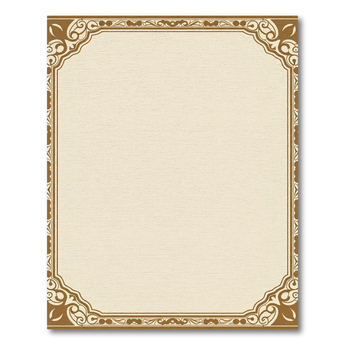 Ornate Gold Scrollwork Border Rug