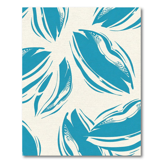 Deep Blue Abstract Swoosh Rug