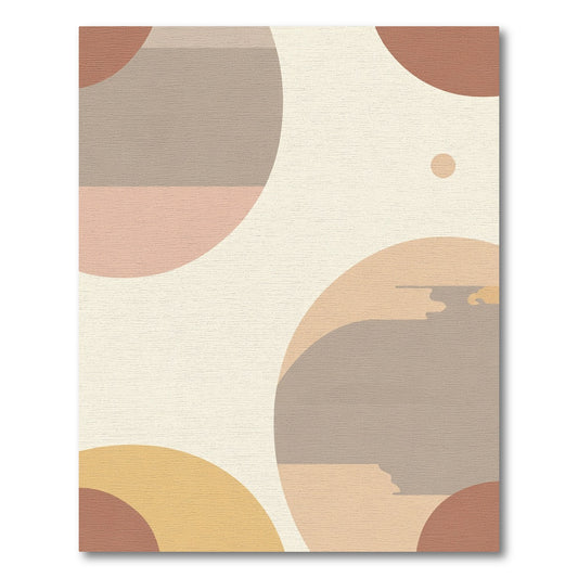 Earthy Beige and Terracotta Circles Rug