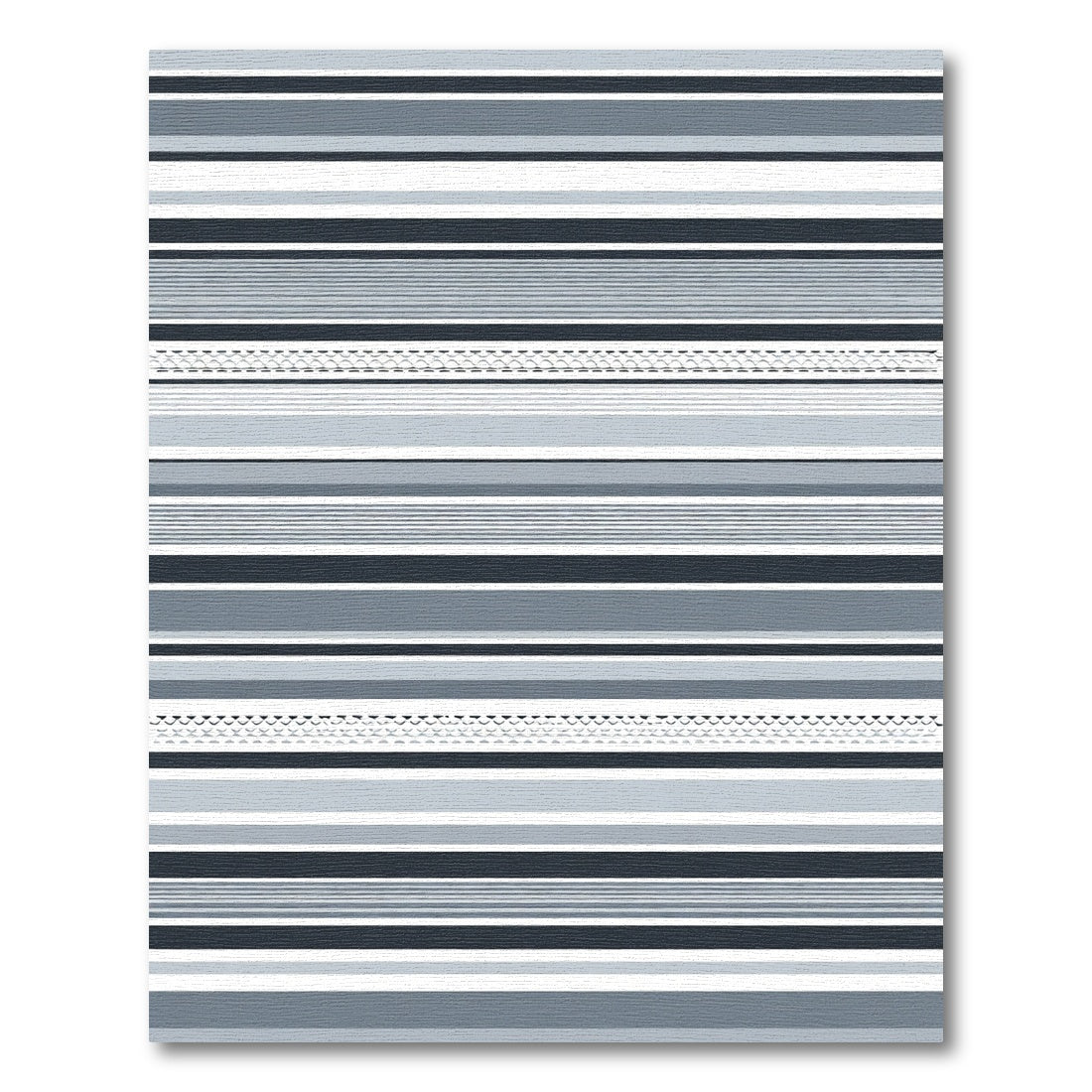 Modern Grayscale Striped Geometric Rug