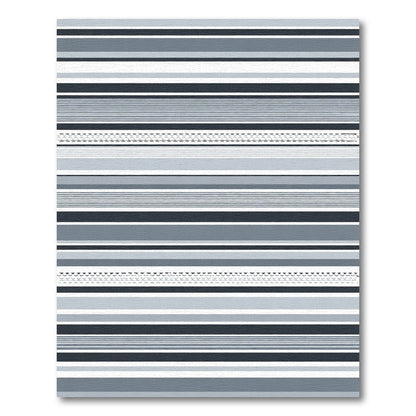 Modern Grayscale Striped Geometric Rug