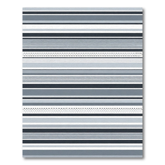 Modern Grayscale Striped Geometric Rug